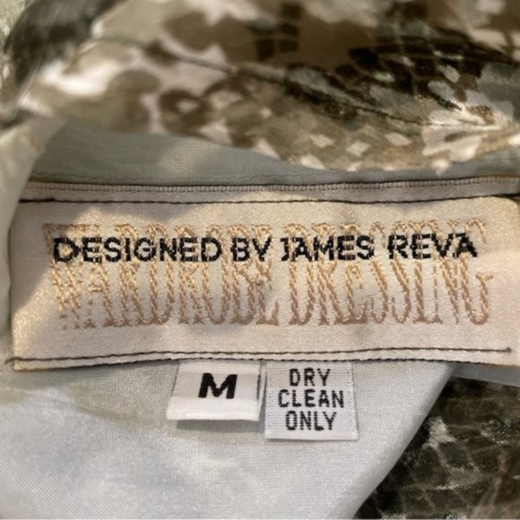 James Reva Women's Size Med Flowy Python Print 3/4 Sleeve Shift Dress Sz M - Picture 4 of 10